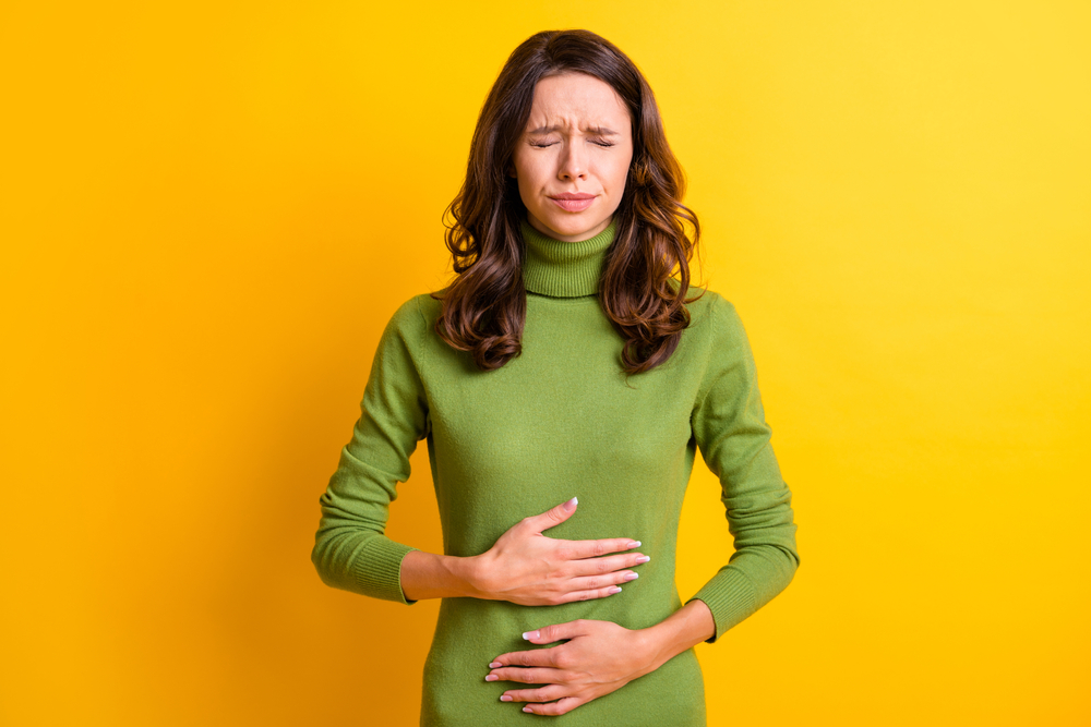 woman with stomach pain