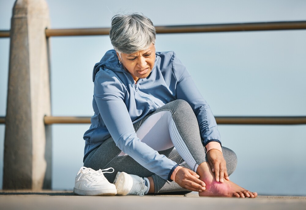 woman with foot pain